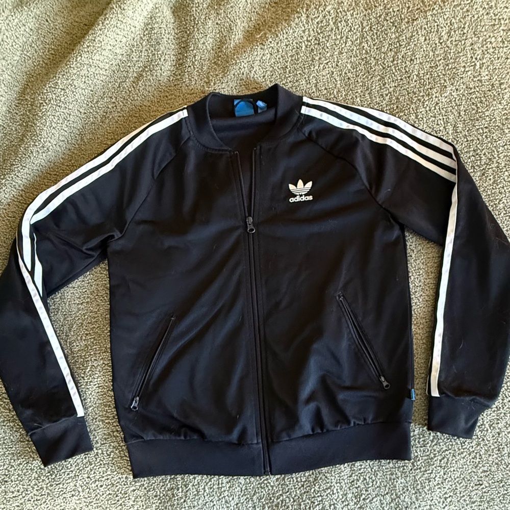 Adidas Black Jacket with White Logo